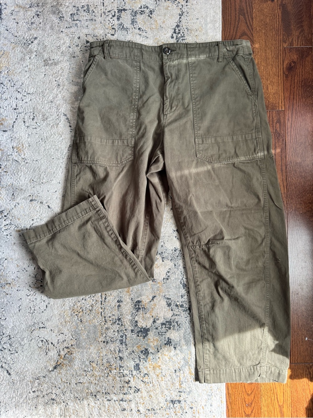 Pistola Women’s Army Green Barrel Leg Utility Cargo Pants Size 31